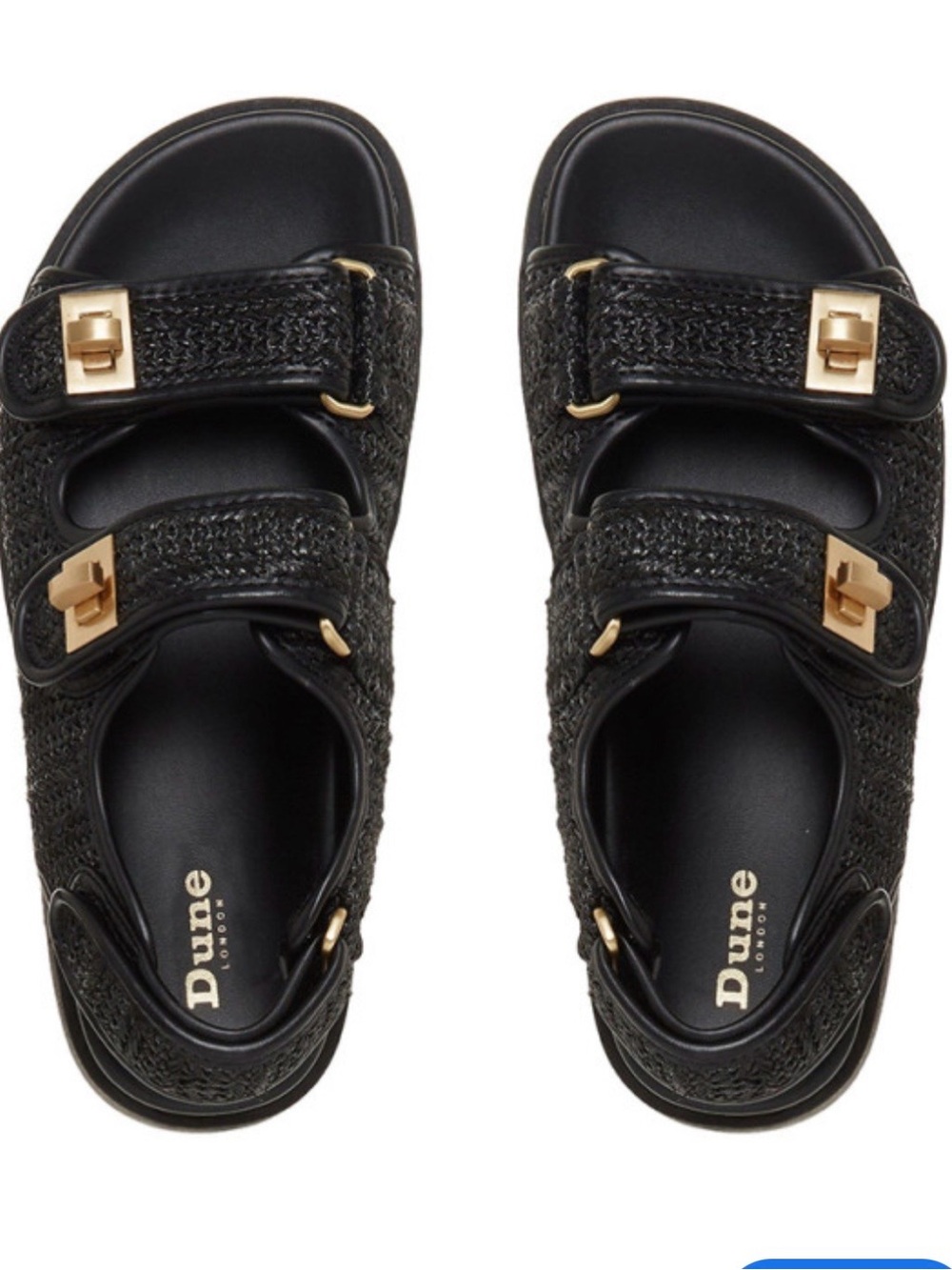 Dune London Black LockStackk Sandals Sz 10